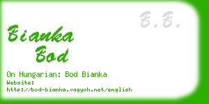 bianka bod business card